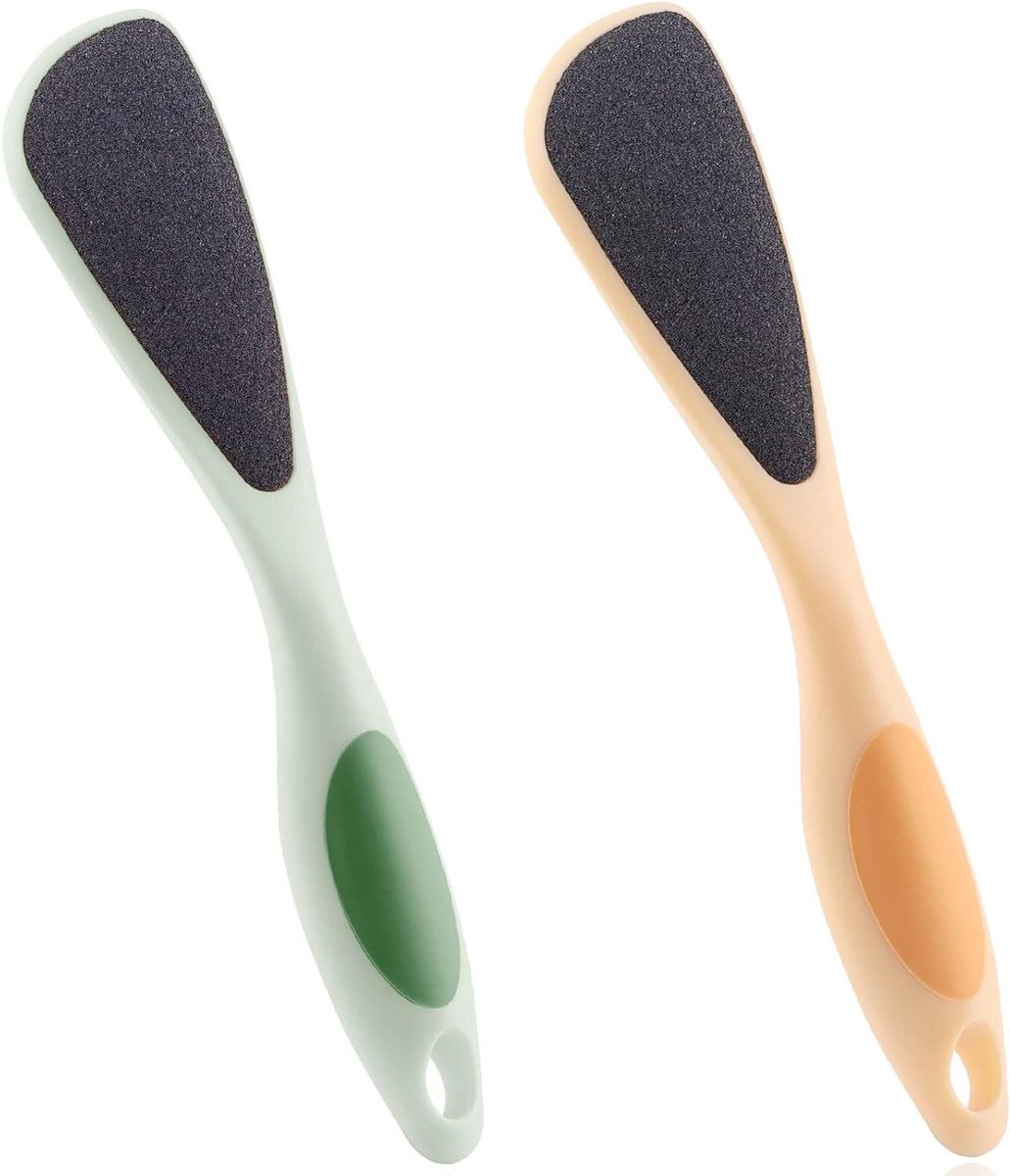 Dubbelzijdige Puimsteen - Voetvijl Eeltverwijderaar - Voeten Verzorgen - Ergonomisch Handvat - 2 stuks - Grijs