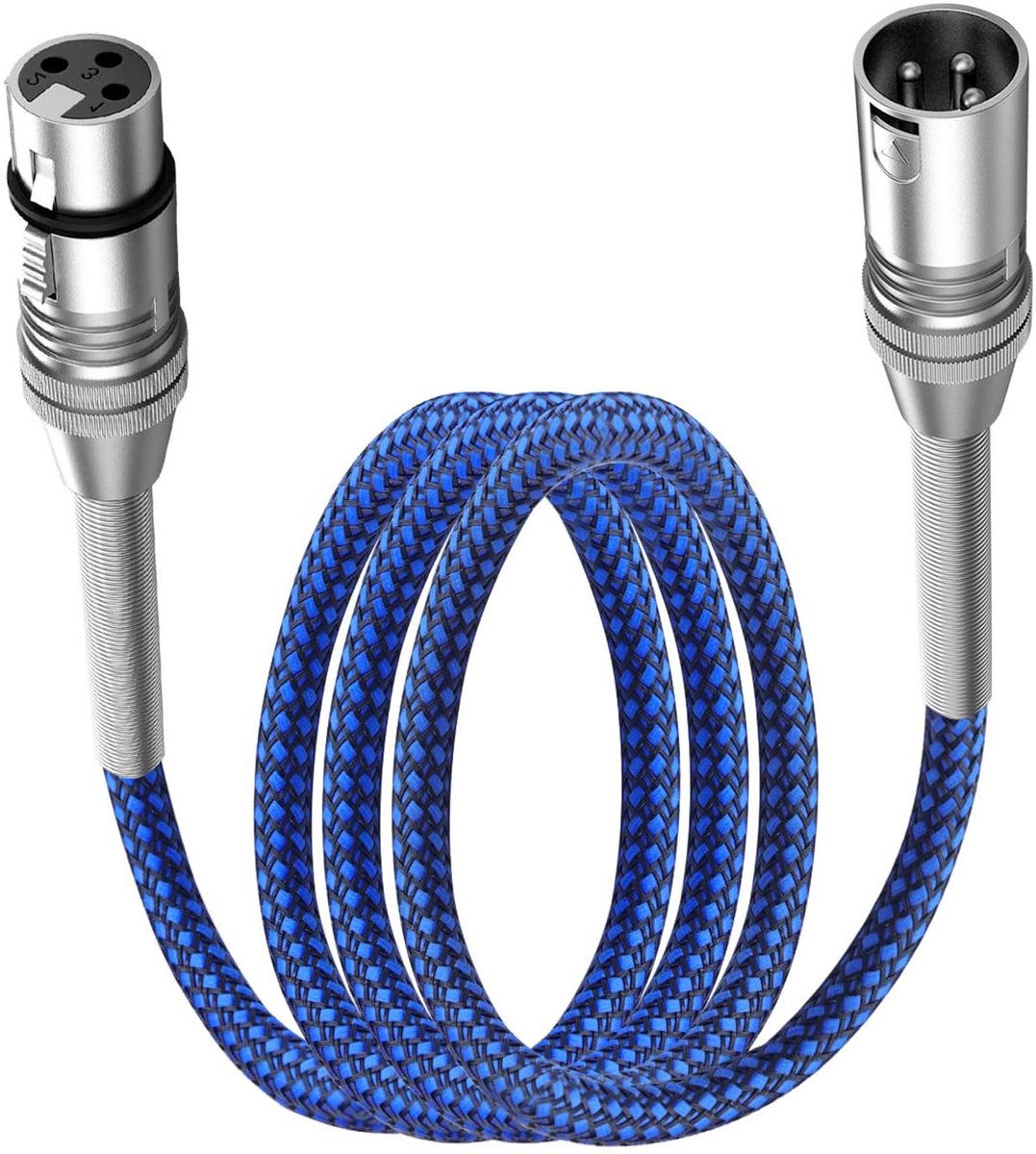XLR Kabel - Microfoonkabel XLR - Studio Opnames - Metaalveer Design - 15 m - Blauw