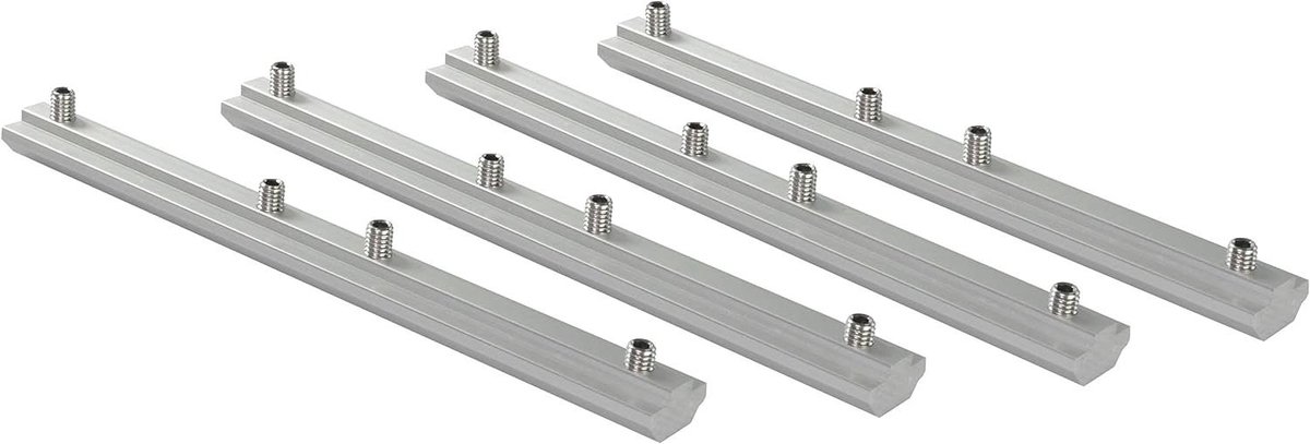 Lijnverbinder Aluminium Profiel - Profielverbinder Rechte - Profielen Verbinden - Verzonken Montage - 4 stuks - Zilver