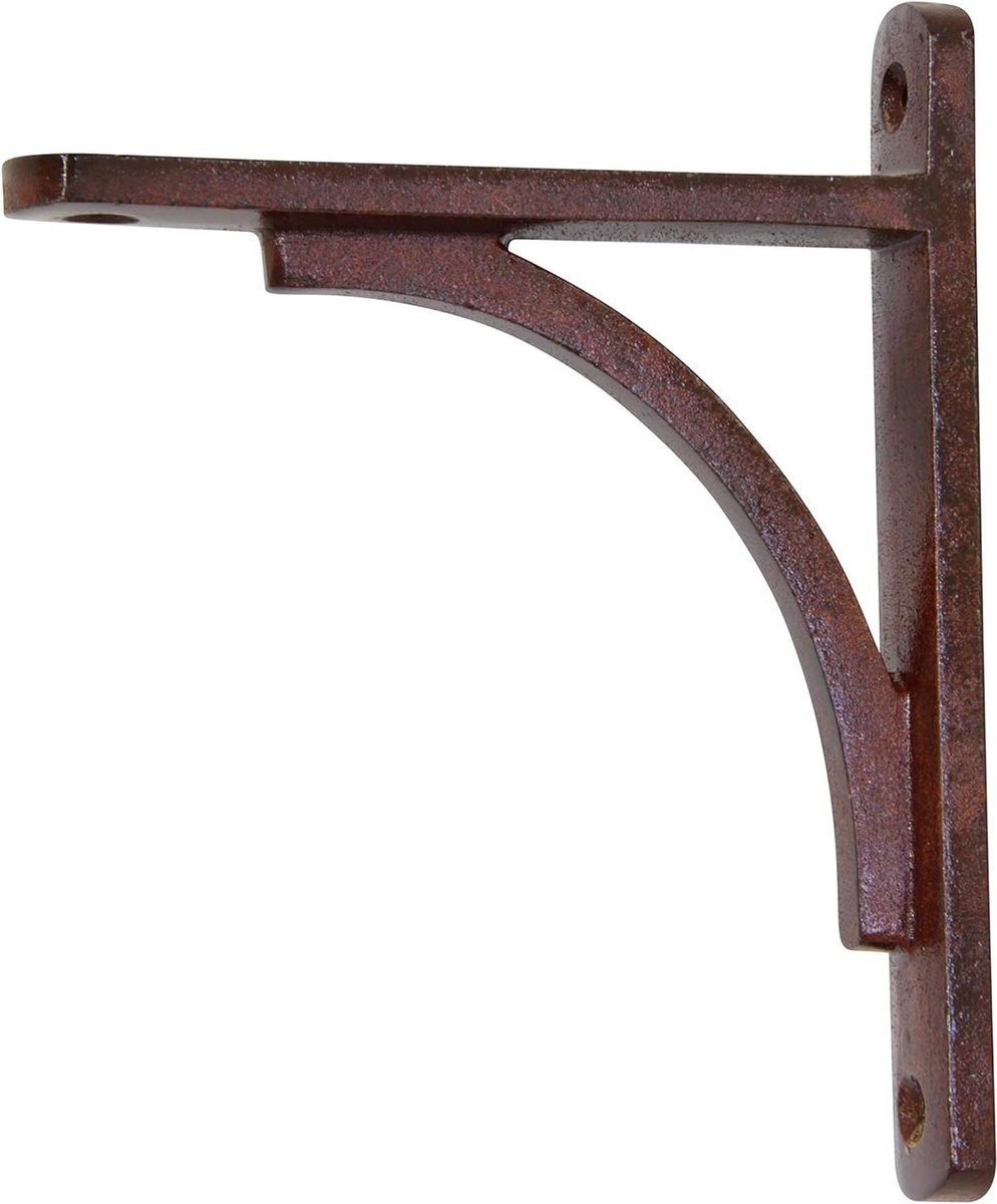Decoratieve Plankbeugel - Smeedijzeren Steun - Wandopslag Creëren - Duurzaam Gietijzer Metaal - 6 x 4.75 Inch - Roest Afwerking