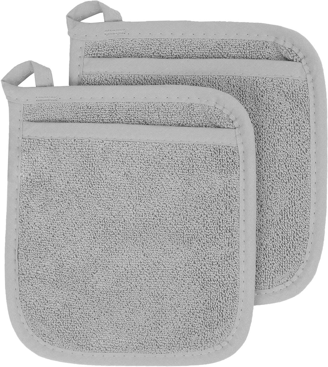 Pannenlappen met zak - Ovenwanten Hot Pads - Keukenbescherming - Extra hittebescherming - 216 x 197 cm - Grijs