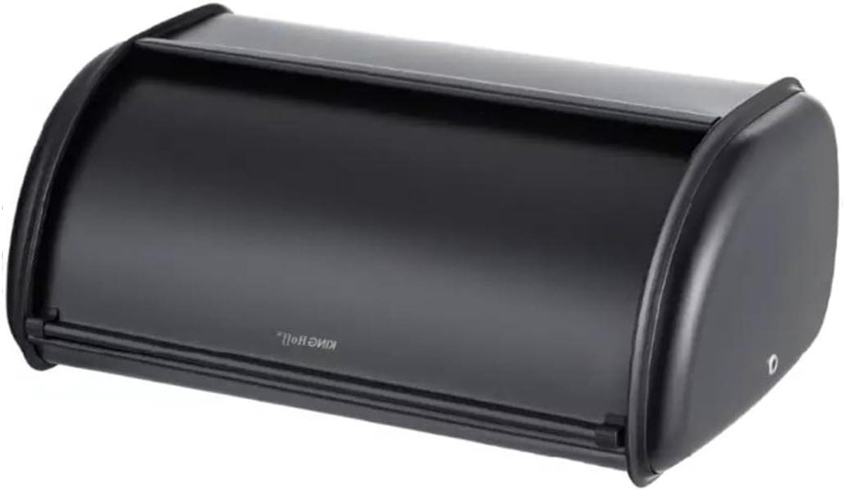 Broodtrommel Metaal - Opslag Container - Brood Vers Houden - Ventilatie Openingen - 44 cm Lengte - Zwart