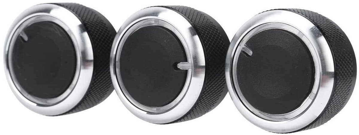 Klimaat Controller Knop - Airco Knop Set - Auto Interieur Upgraden - Anti-Slip Handgreep - 3 stuks - Zwart