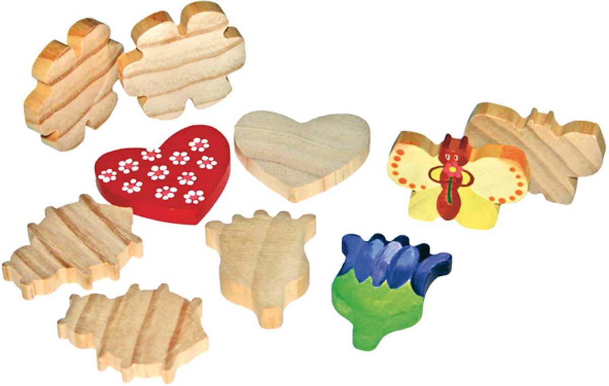 Eduplay houten figuren Moederdag knutselset - creatief speelgoed 10 stuks.
