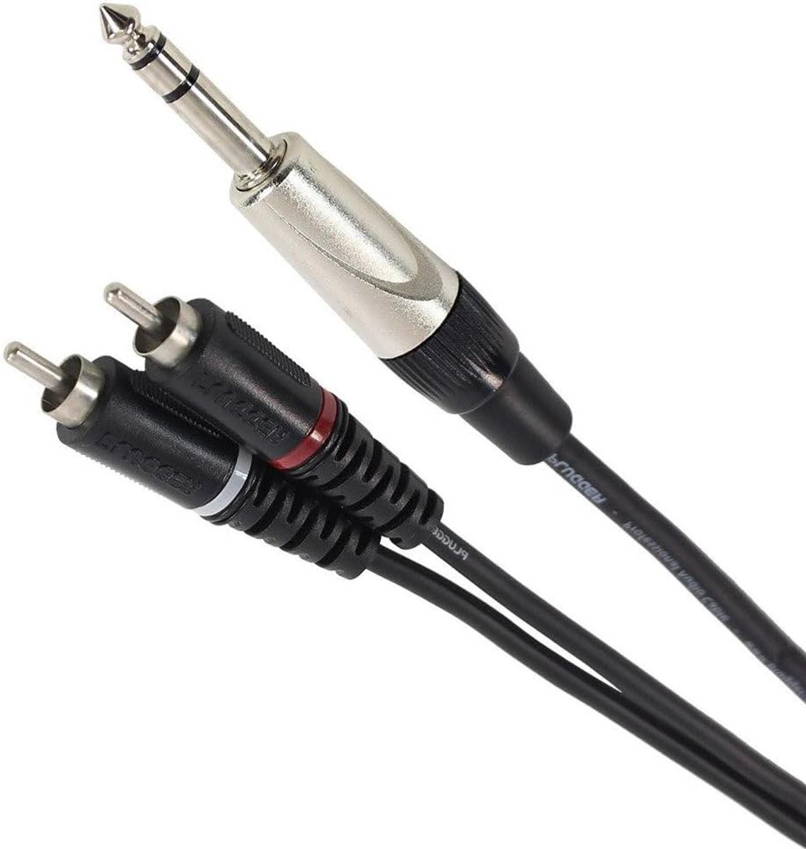 Y-kabel - Stereo kabel - Muziek aansluiten - 3 meter lengte - 3 m - Zwart