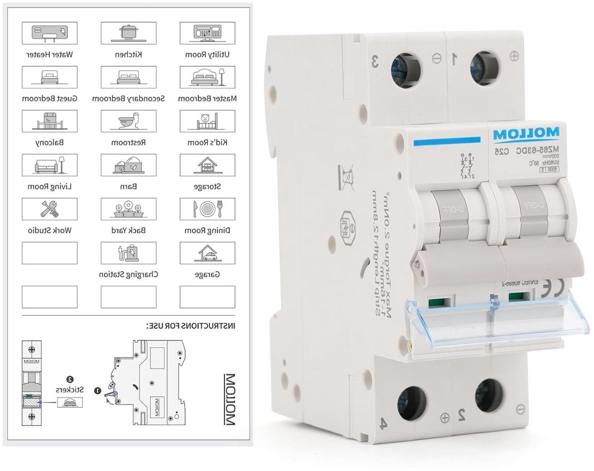 Stroomonderbreker - Miniatuur automaat - Bescherming DC circuits - Hoog afbreekvermogen - 25 Ampère 500V - Grijs