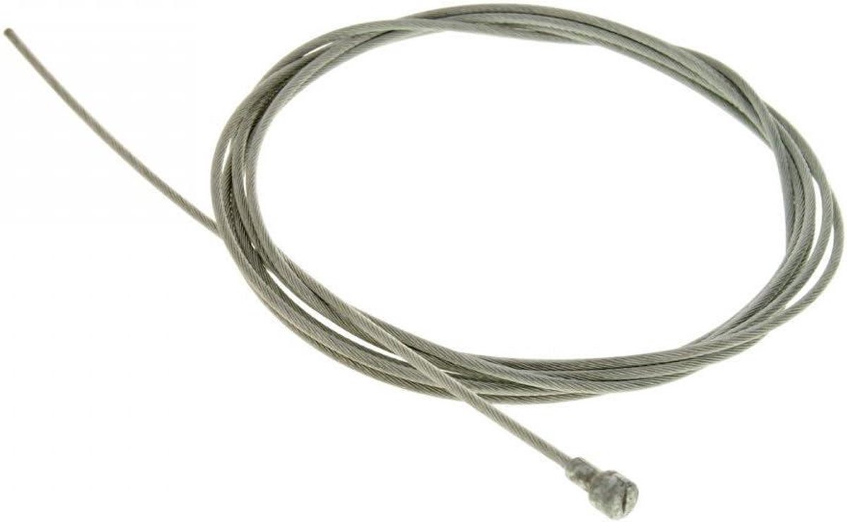 Parkeerrem Kabel - Bowdenkabel Binnenkabel - Remmen Repareren - Met Peernippel - 2 m x 2.0 mm - Zilverkleurig