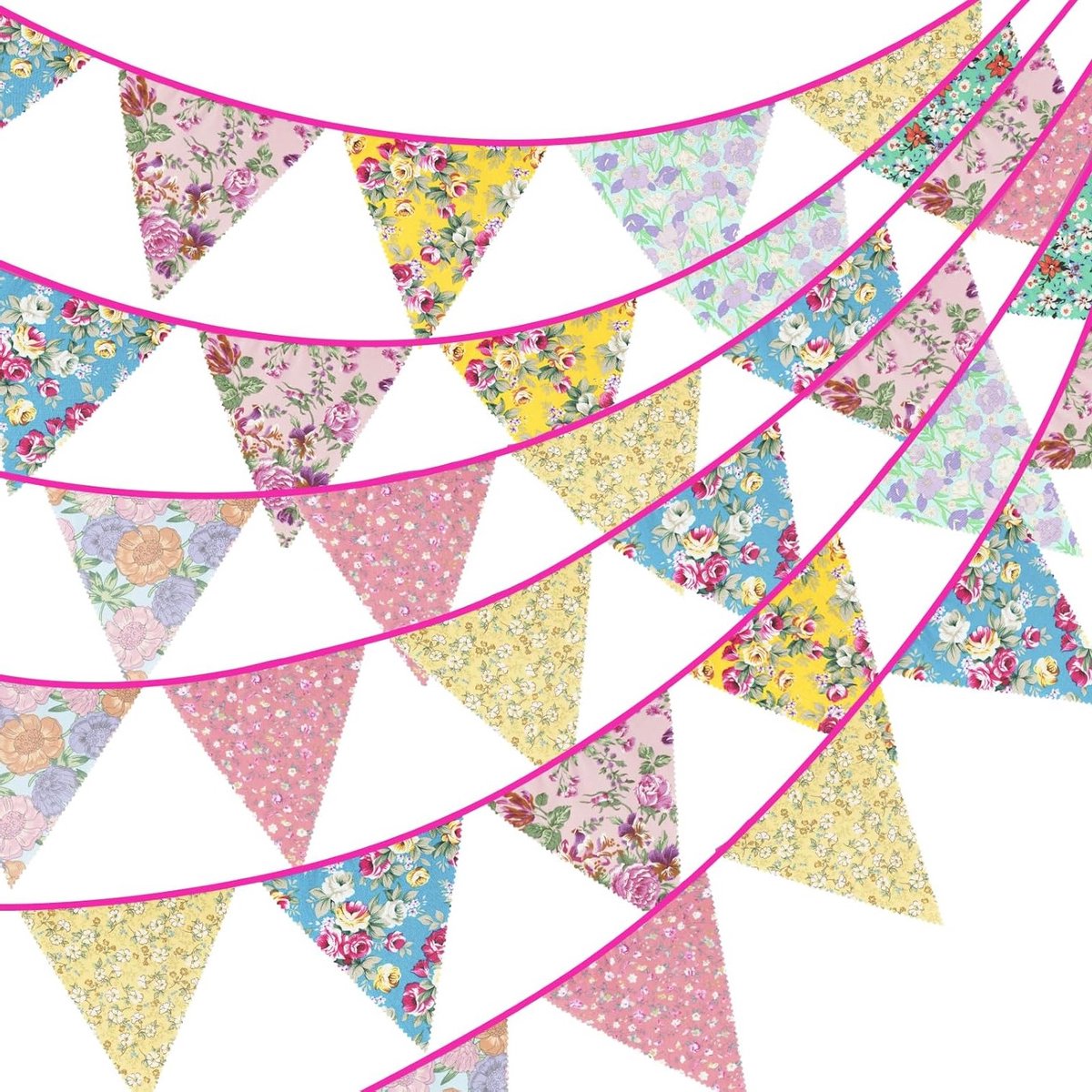 12 meter lange bloemenbanner slinger: kleurrijke decoratie voor huis en tuin, feestversiering en buitengebruik