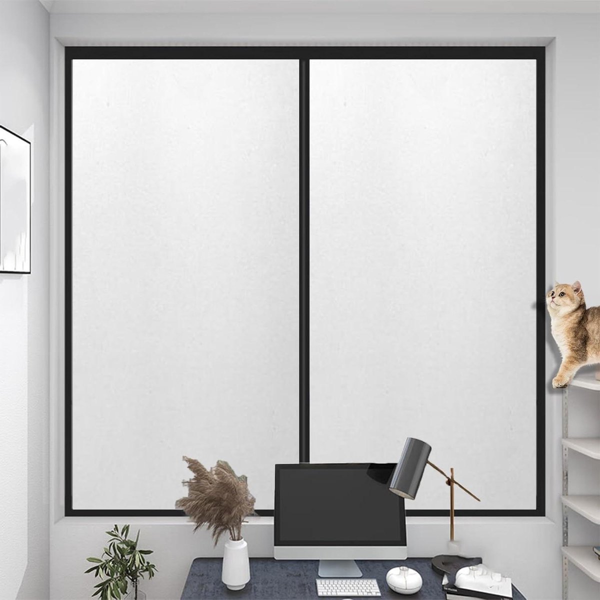 Raamfolie - Privacyfolie Glasfolie - Privacy Creëren - Statische Hechting - 85 x 120 cm - Wit Mat