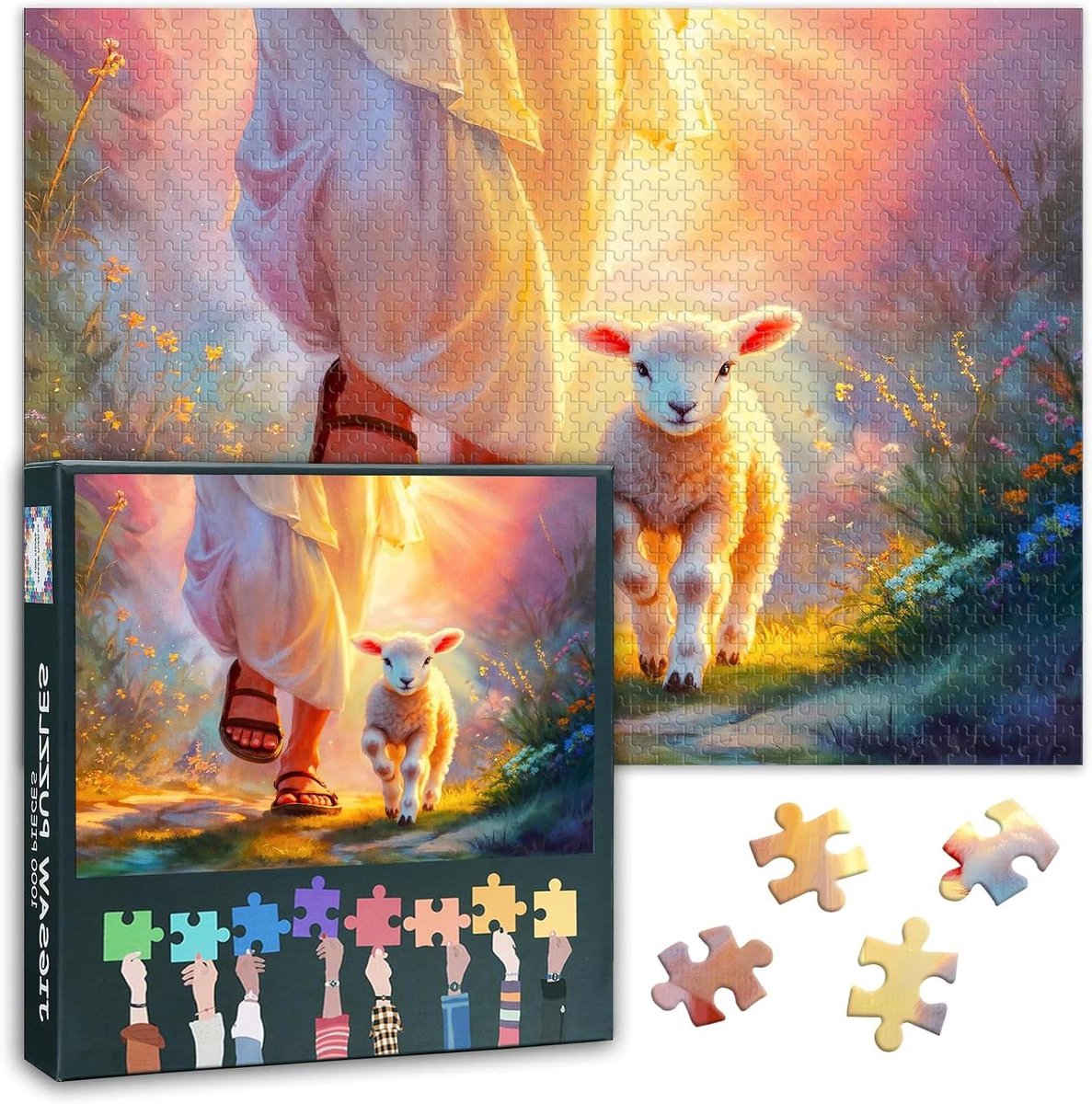 Puzzel 1000 Stukjes - Legpuzzel Volwassenen - Spirituele Contemplatie - Meditatieve Bijbelkunst - 70 x 50 cm - Multicolor
