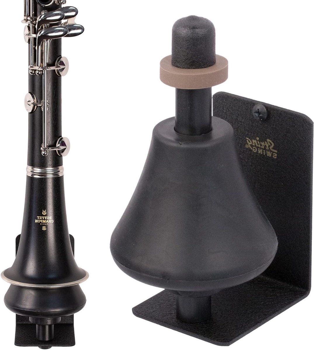 Klarinet Houder - Instrumentenstandaard - Muziek Maken - Verstelbare Ring - 15 x 9 cm - Zwart