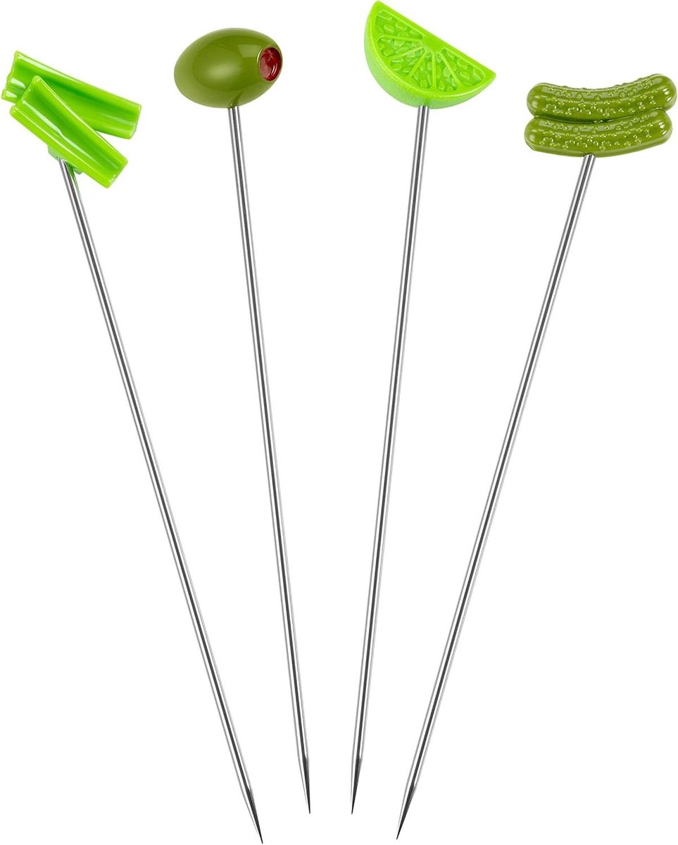 Cocktail Spiesen - Drank Garnituren - Drankjes Verfraaien - Set van 4 - 178 cm - Groen