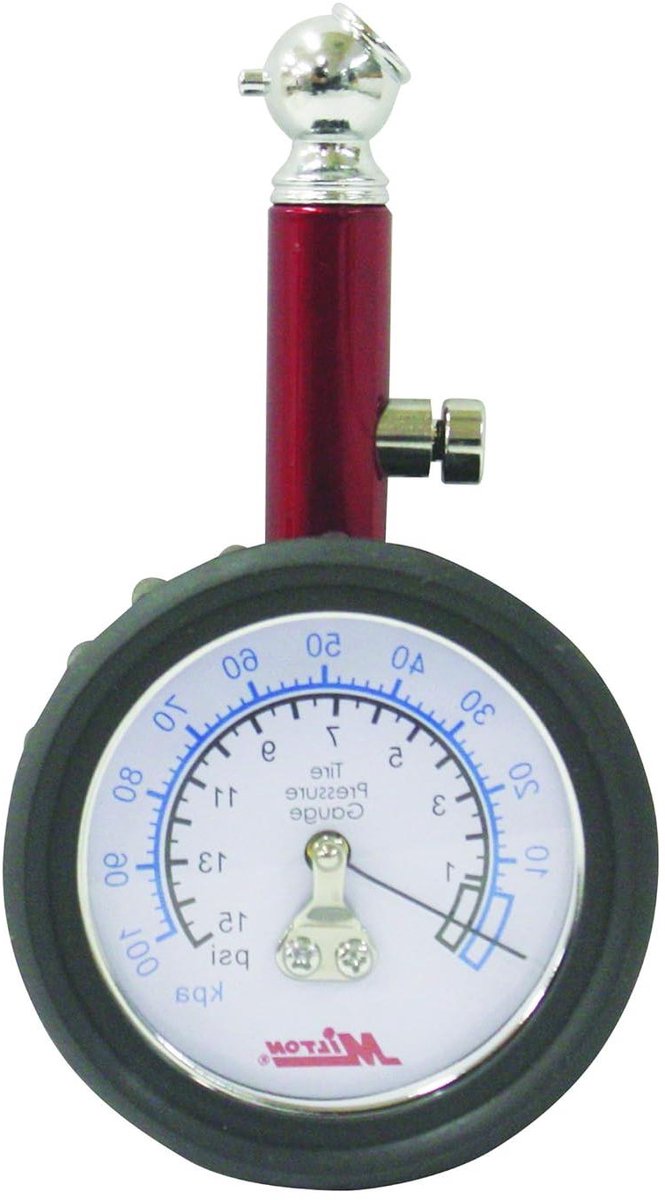 Bandenmeter Wijzerplaat - Bandendrukmeter - Autobanden Controleren - Intern Membraan - 0-15 PSI - Zwart