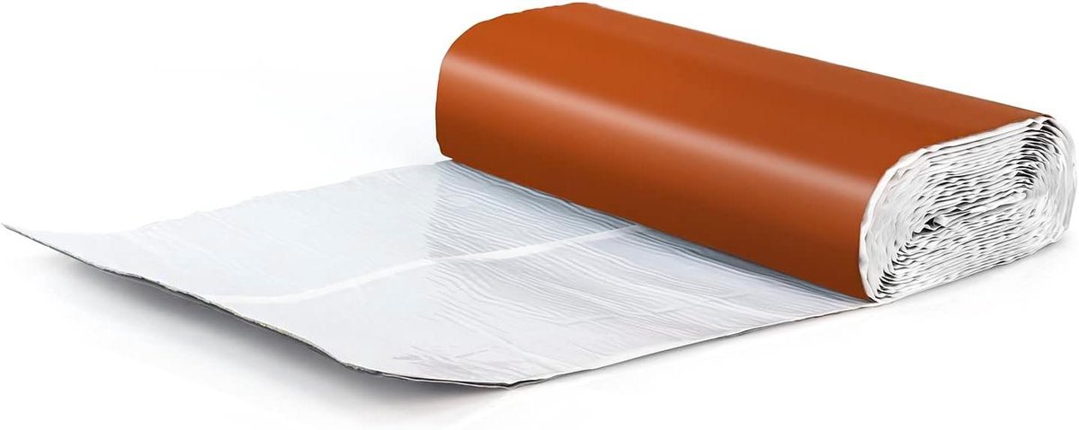 Lood Aansluitband - Schoorsteenband Afdichting - Daken Afdichten - Geribbeld Loodblik - 300 mm x 5 m - Baksteen RAL 8004