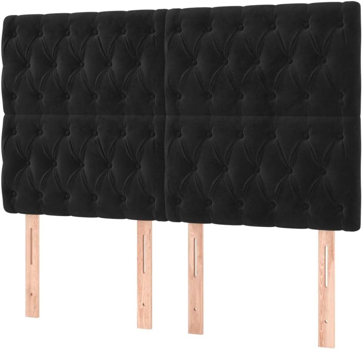 Hoofdborden Set - Bedhoofden Hout - Slaapkamer Aankleden - Verstelbare Hoogte - 4 stuks 72x7x78/88 cm - Zwart