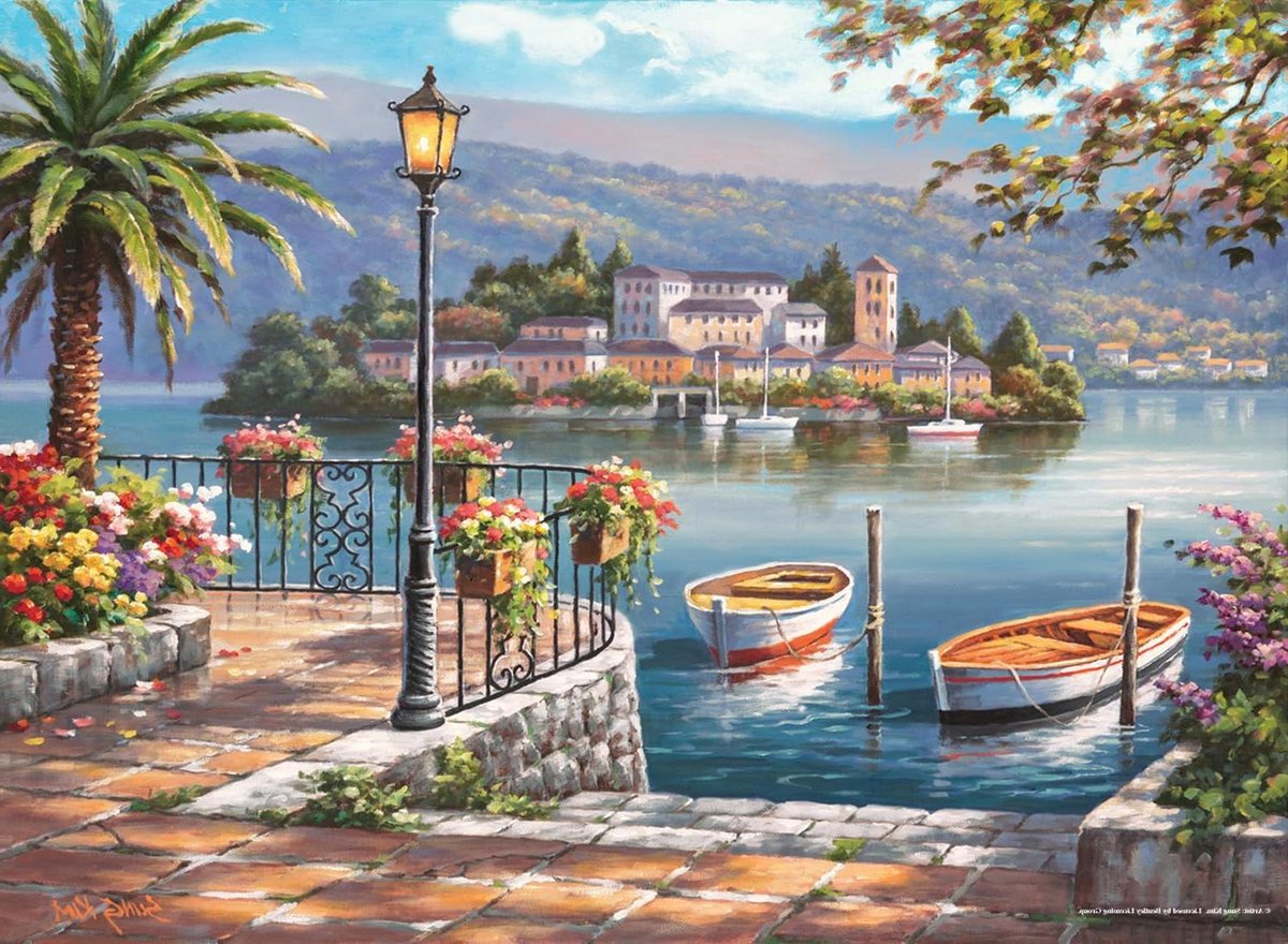 Legpuzzel Lago del Porto - Puzzel 1000 stukjes - Ontspannende Hobby - Uitstekende afdrukkwaliteit - 1000 stukjes - Turkoois