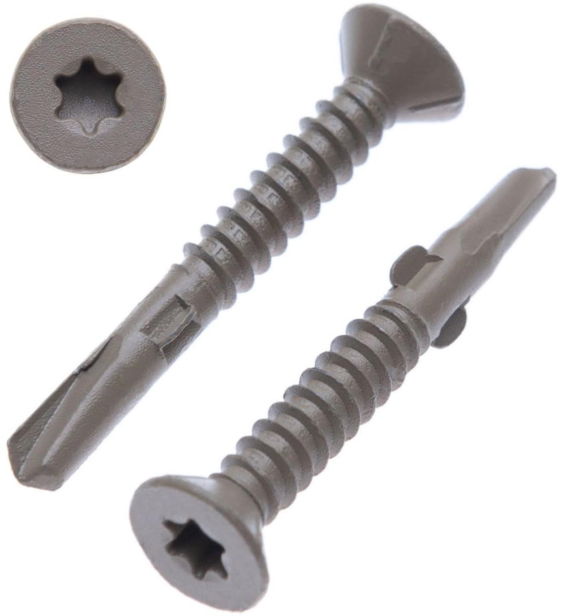 Metaalschroeven Zelftappend - Zelfborende Schroeven Torx - Metaalplaten Bevestigen - C4 Anti-corrosiebescherming - 6.3x60 mm - Grijs