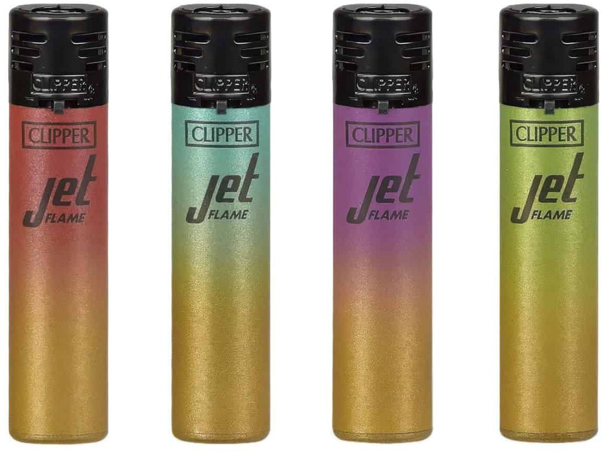 Clipper JetFlame CKJ11 Aanstekers "Metallic Gradiënt #5" (4 Stuks)
