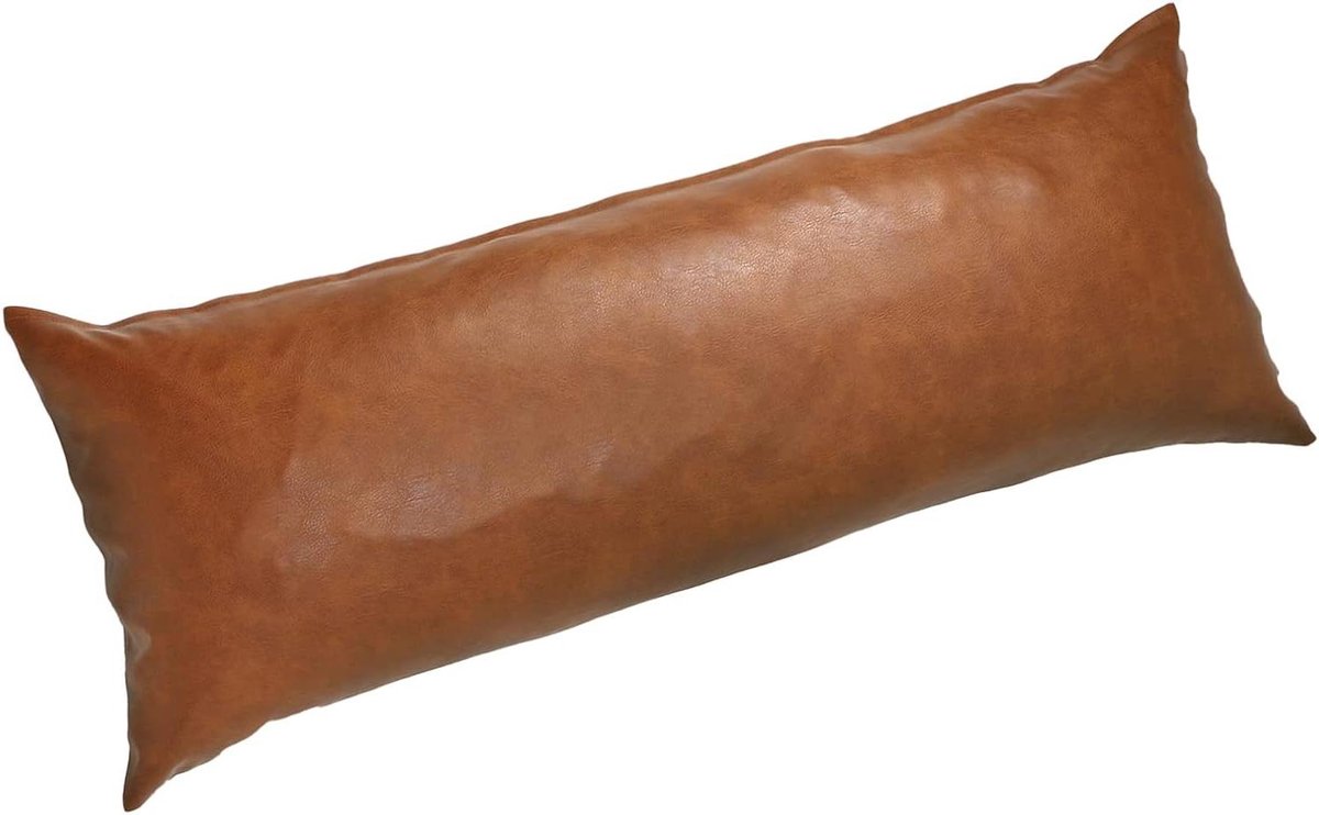 Lange Kussenslopen - Body Pillowhoes - Decoreren Woonkamer - Handgepolijst Kunstleer - 50 x 160 cm - Bruin
