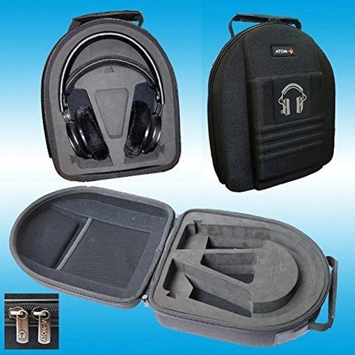 Hoofdtelefoon Koffer - Draagbare Opbergtas - Hoofdtelefoon Beschermen - Waterdicht en Schokbestendig - 280x245x100mm - Zwart
