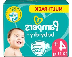 Babyluiers Maat 4+ - Wegwerpluiers Baby - Droog en Veilig - 3-voudig Beschermingssysteem - 152 Stuks - Wit