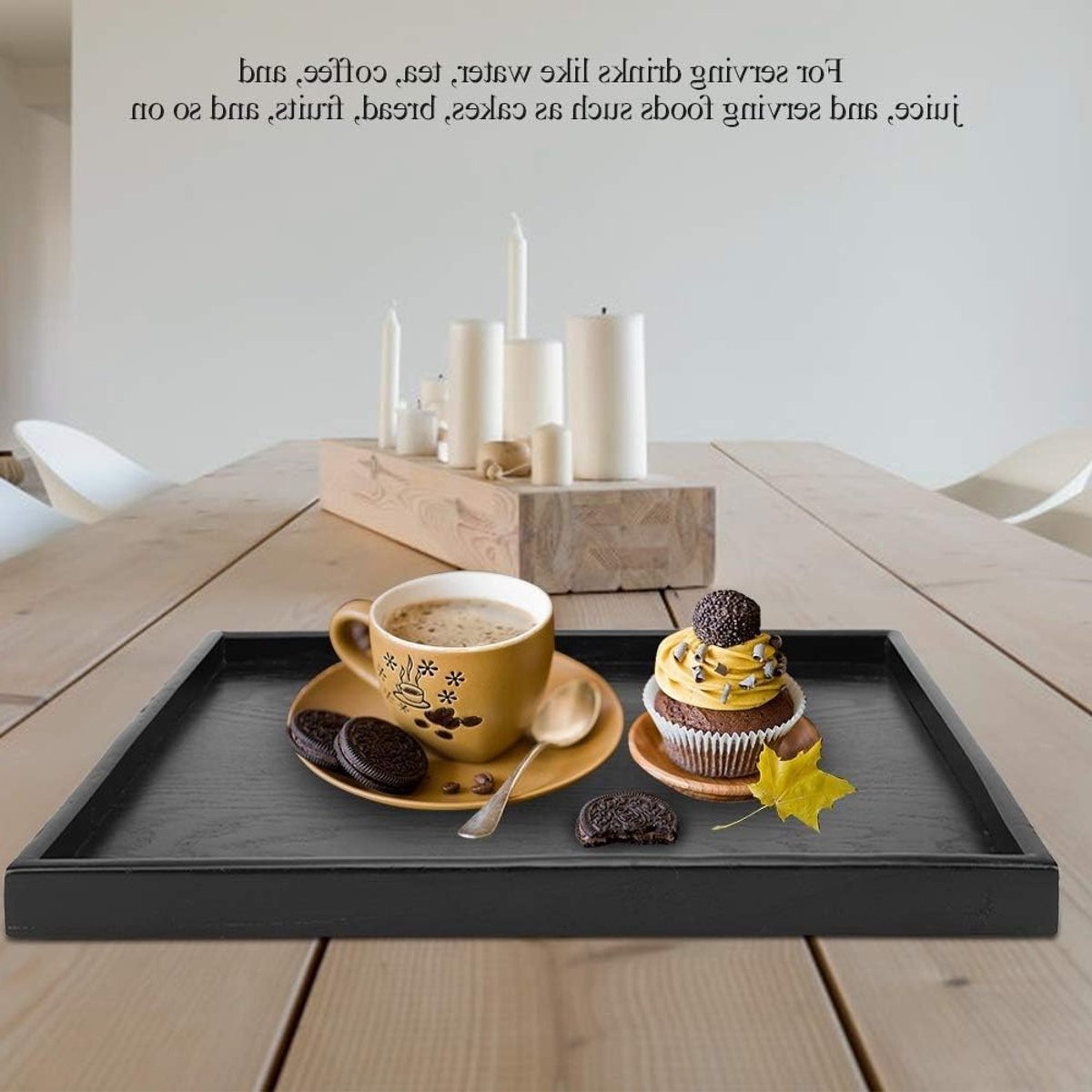 Praktische Rectangular Houten Borden - Elegante Serveertray met Opstaande Randen voor Voedsel, Decoratie en Tafelaccessoires (35 * 24cm)