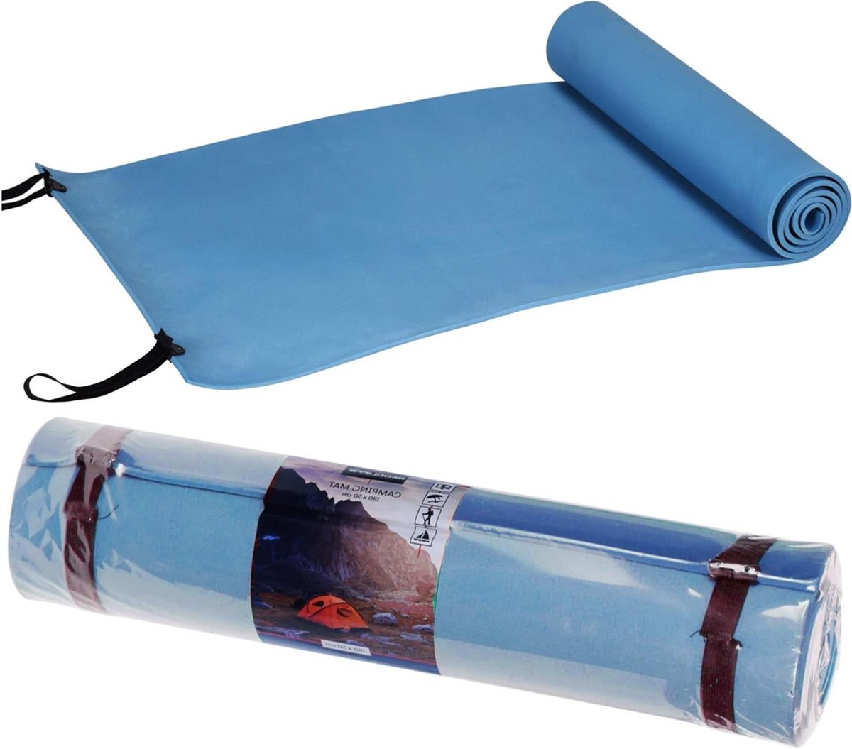 Opvouwbare Campingmat - Wandelmat Slaapmat - Kamperen en Wandelen - Lichtgewicht en Compact - 180 x 50 cm - Blauw