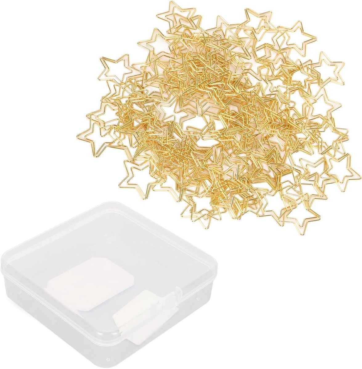 Gouden Stervormige Paperclips - 100 Stuks - Antislip Metalen Paperclips voor Thuis, School en Kantoor, Schattige en Draagbare Boekenleggers