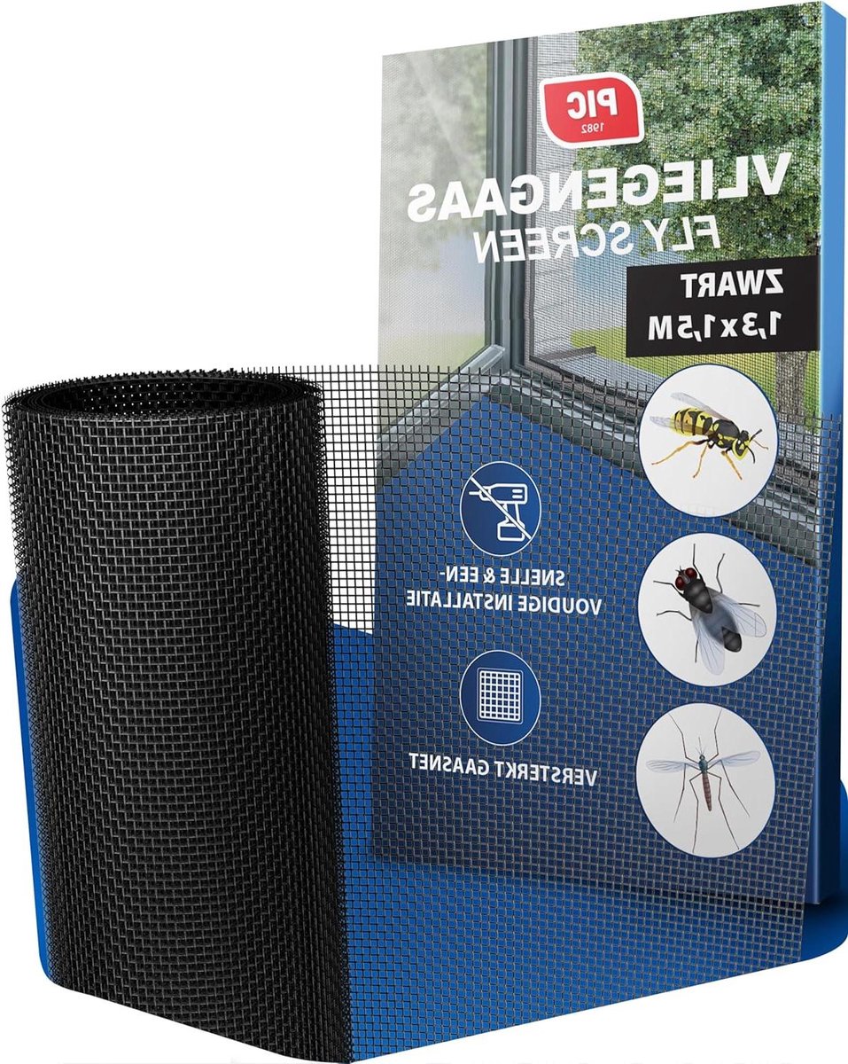 Vliegenraam Hor - Muggenhor Raam - Insecten Buiten Houden - Zonder Boren - 130 x 150 cm - Wit