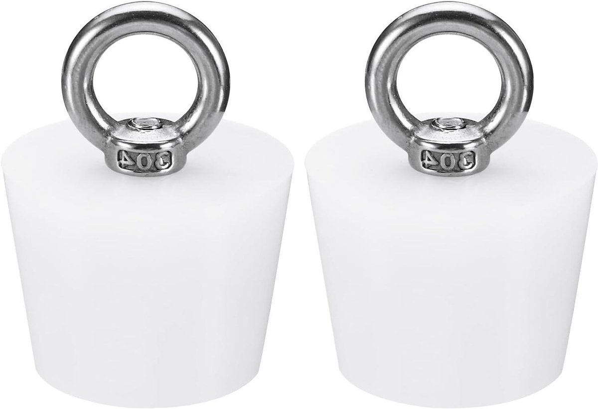 Siliconen Rubber Stop - Badstop Ring - Afvoergat Afdichten - Conisch Ontwerp - 30-39 mm - Wit