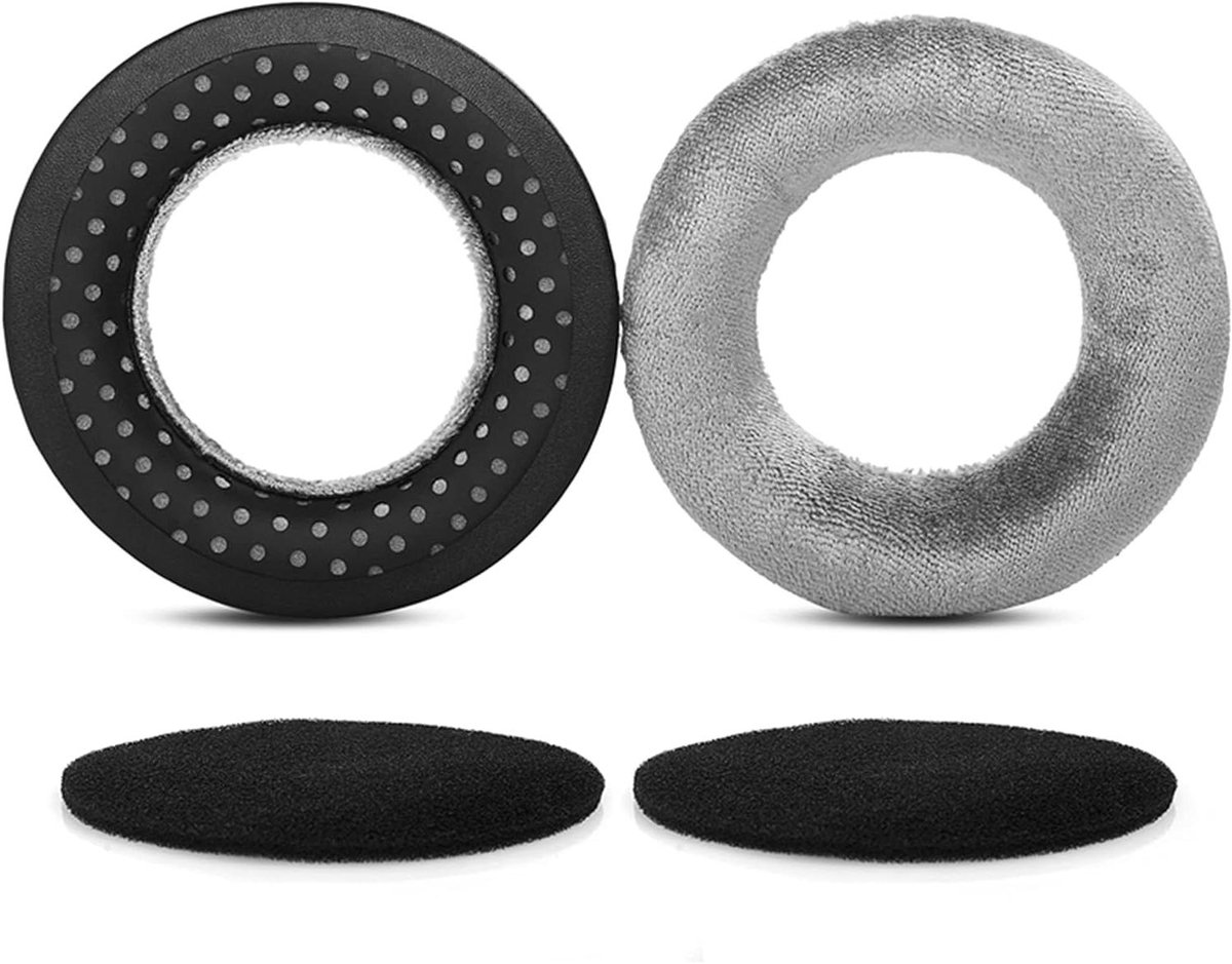 Oorkussens Vervanging - Koptelefoon Pads - Hoofdtelefoon Comfort - Traagschuim Vulling - 1 Paar Grijs + 1 Paar Zwart