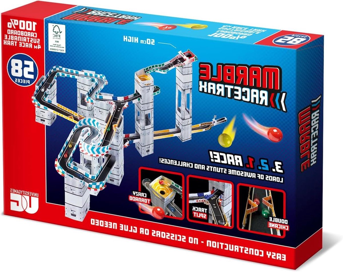 Marmeren Racebaan - Knikkerbaan Spel - Bouwen en Racen - Milieuvriendelijke Constructie - 50cm Hoog - Niet gespecificeerd