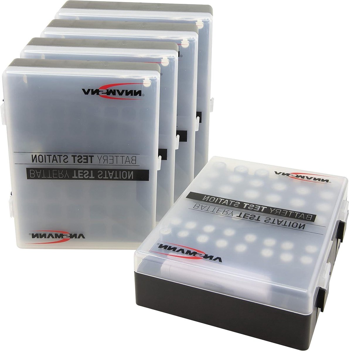 Accubox Batterijbox - Batterij Opberger - Batterijen Opbergen - Inclusief Batterijtester - 5 Stuks - Zwart