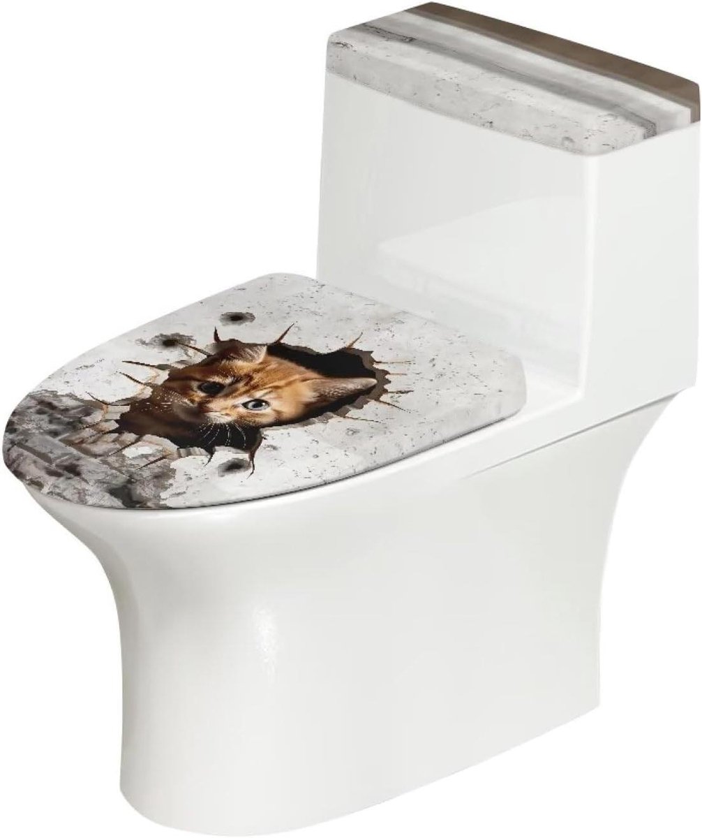 Toiletdeksel Set - Toilet Seat Cover - Badkamer Decoreren - Elastische Pasvorm - 2 Stuks - Bedrukt