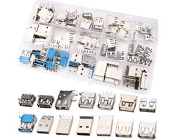 95PCS Micro USB Plug en Adapter Set voor Solderen - USB 2.0 en 3.0 Type A en Micro USB voor DIY Circuitbord Assemblage