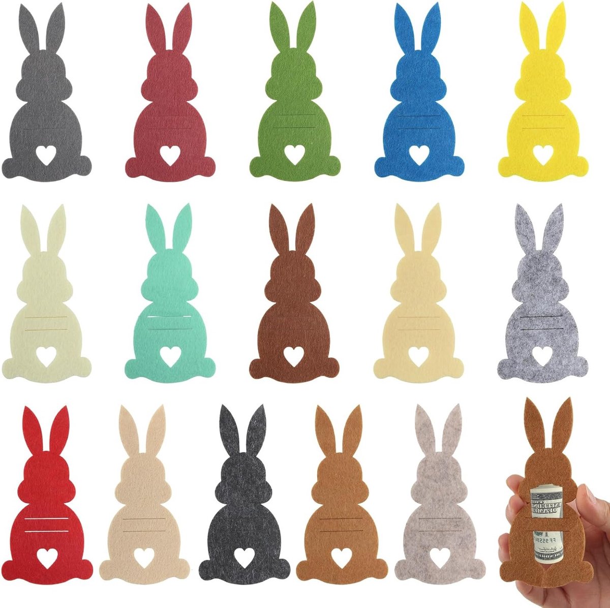 15-delige set Paashaas Coin Tangen voor Chocolade, Snoep en Cadeauverpakking voor Pasen