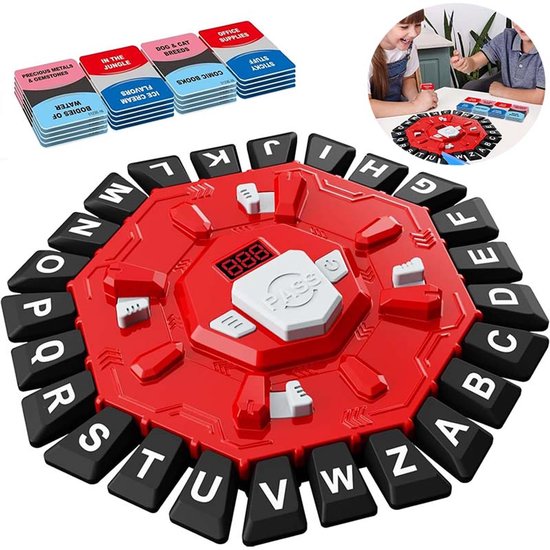 24 letters druk spel – Bordspel voor kinderen & volwassenen – Met 35 kaarten – Snel & leuk leerspel – Vanaf 3 jaar voor jongens & meisjes – Rood