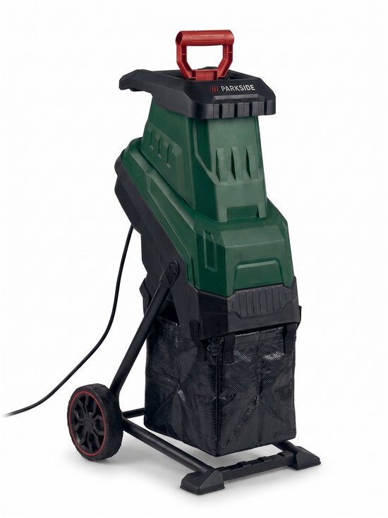 PARKSIDE® Messenhakselaar 2.400 W - Koppel: 12 Nm - Volume opvangzak: 45 l - 2 hoogwaardige omkeermessen - Overbelastingsbeveiliging met herstartbeveiliging - Beschermde aan/uit schakelaar van Merkloos	 — afbeelding 2
