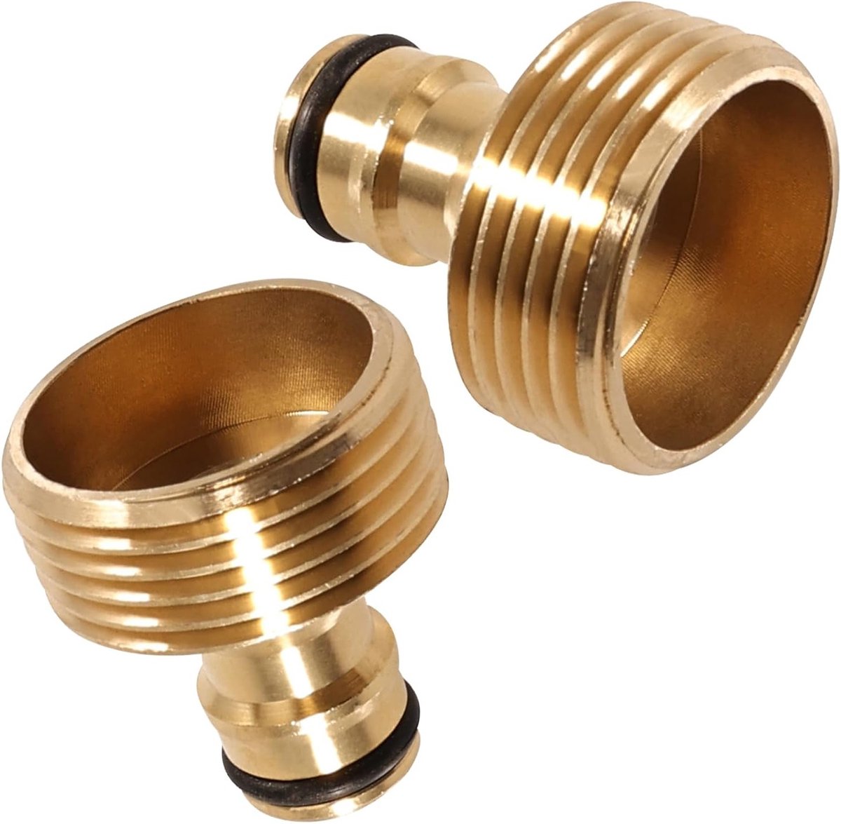 2-delige messing snelkoppeling met 1 inch mannelijke schroefdraad, tuinslangadapter en kraanplug, ideaal voor tuinonderhoud en waterafvoer