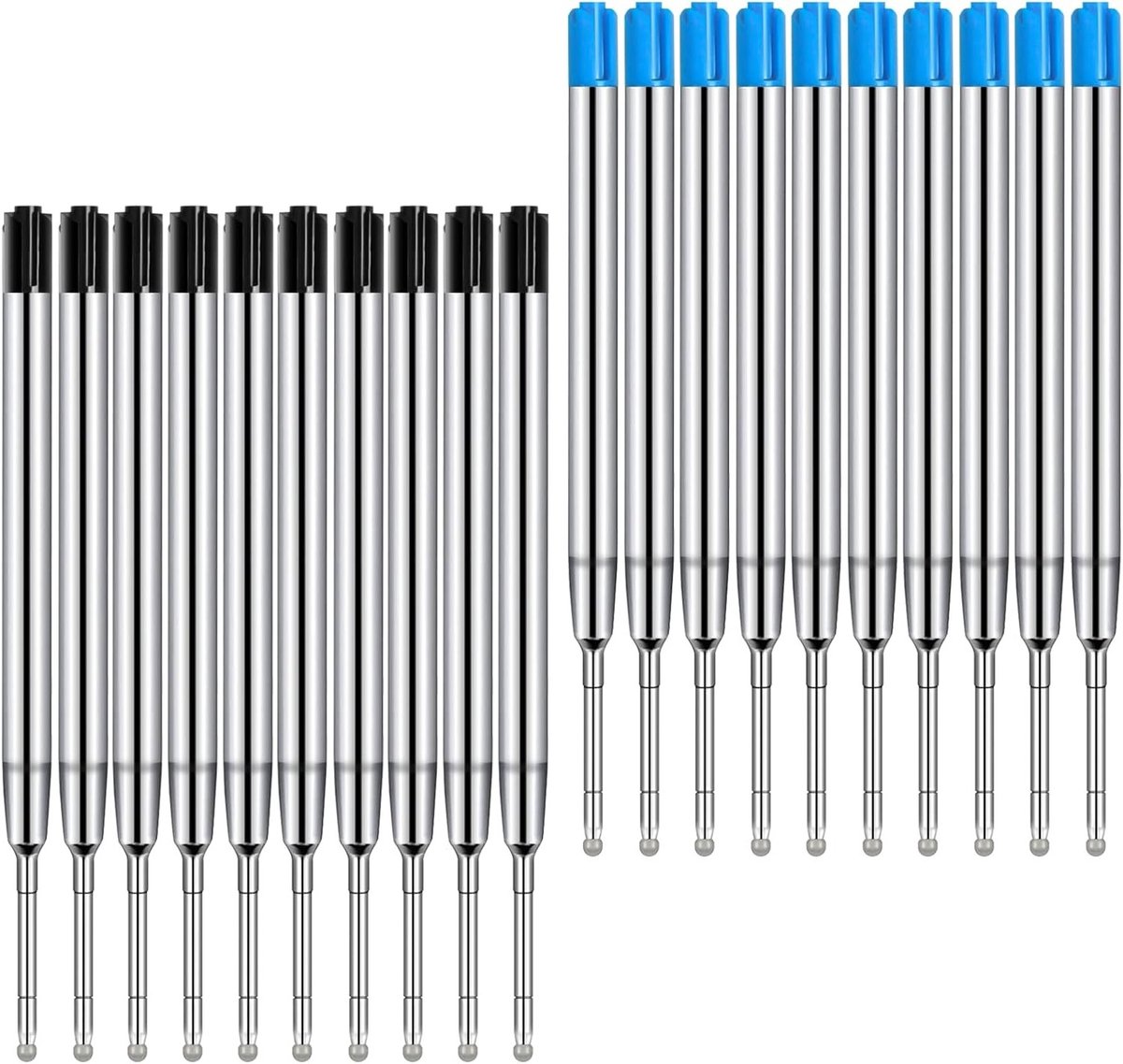20 Stuks Ballpoint Vullingen, 1 mm Centre Tip, Geschikt voor Diverse Pennen, Zwart en Blauw, Ideaal voor Schrijven en Creatief Gebruik