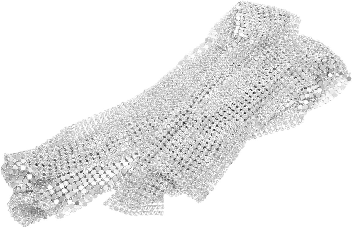Zilveren Pailletten Sjaal voor Avondfeesten - Sparkling Neckerchief, Dun Accessoire voor Dames en Mode Styling