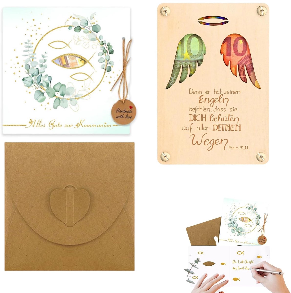 SPHProducts - Pop Up Card Christian Fish - Geldcadeau - Uniek ontwerp - Zwart - Religieuze kaart - Voor doop, communie en bevestiging - Geschikt voor