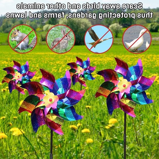 Reflecterende Tuinwindmolen voor Vogels, Afschrikmiddel voor Tuinen en Balkons, Bescherming tegen Vogels en Schade van Merkloos — afbeelding 3