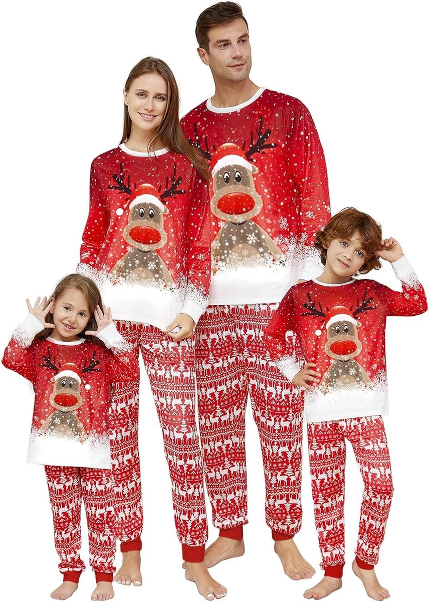 Gezellige warme kerst jumpsuit voor het hele gezin - kostuumset voor vrouwen, mannen, meisjes, jongens en baby's voor herfst en winter