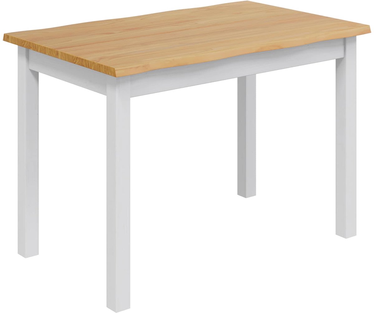 vidaXL Eettafel - EKAI - Wit - 112 - x - 70 - x - 76,5 - cm - Massief - grenenhout
