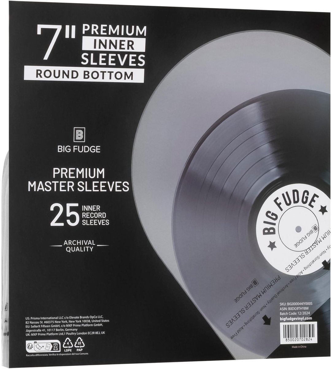 Seb3 - Vinyl hoesjes - Antistatische LP beschermhoes - 25 stuks - Ronde onderkant - Rijstpapier - Geschikt voor 7 inch LP's