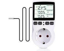 Digitale Thermostaat met LCD Temperatuurregeling, Multifunctioneel met Timer en Voeler voor Kassen, Aquaria en Terraria