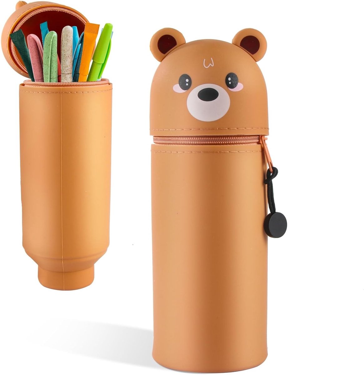 Kawaii 2-in-1 Etui van Zacht Siliconen, Perfect voor Potloden, Pennen en Schoolbenodigdheden