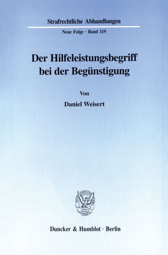 Der Hilfeleistungsbegriff bei der Begünstigung. - cover