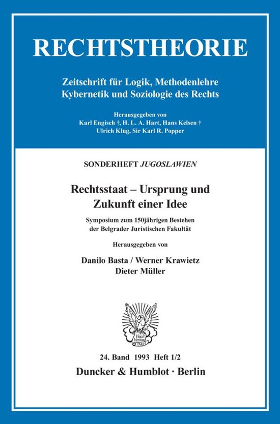 Rechtstheorie. Sonderhefte- Rechtsstaat – Ursprung und Zuk ... - cover